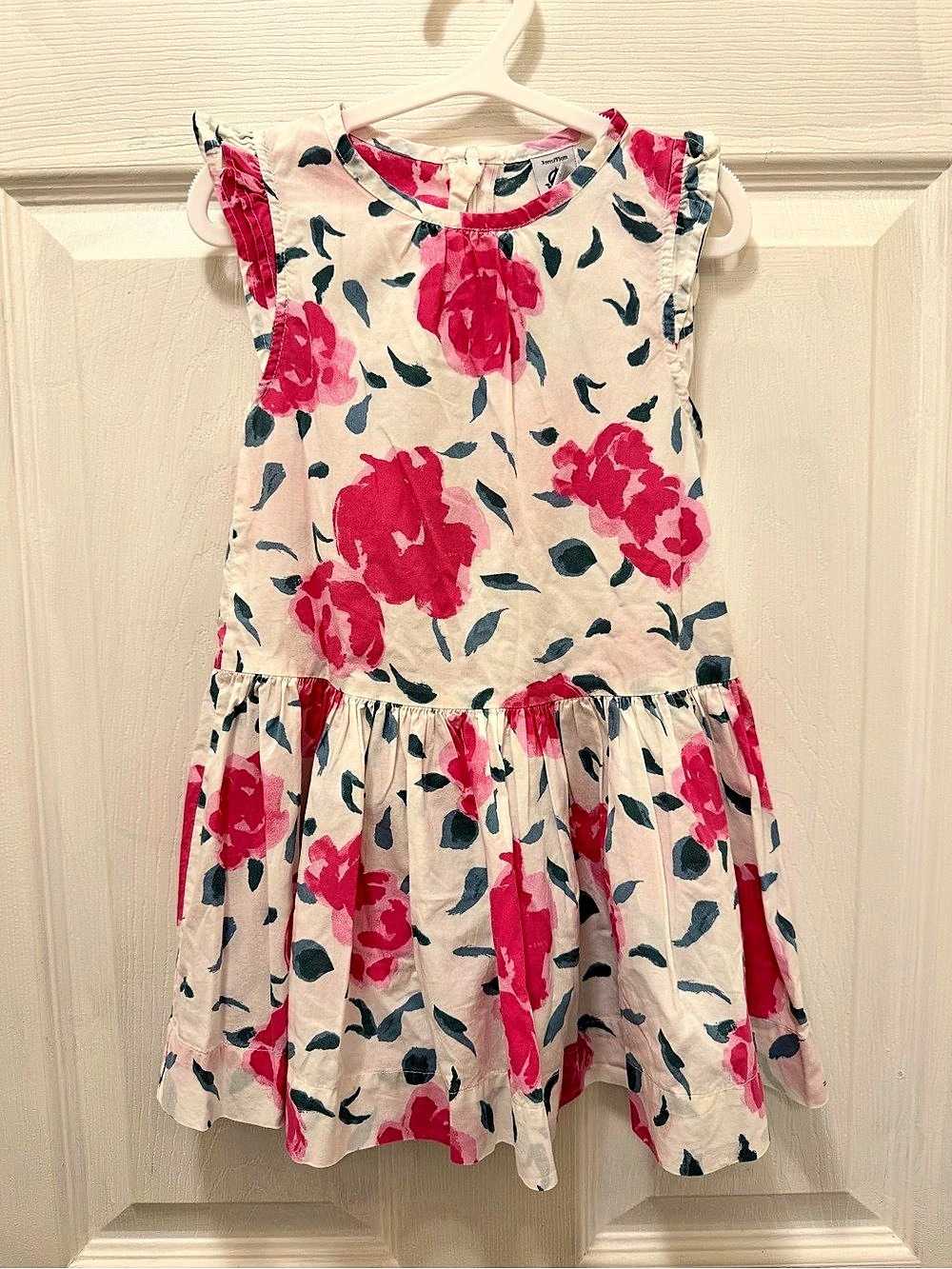 Petit Bateau Floral Dress Pink & Cream 3Y